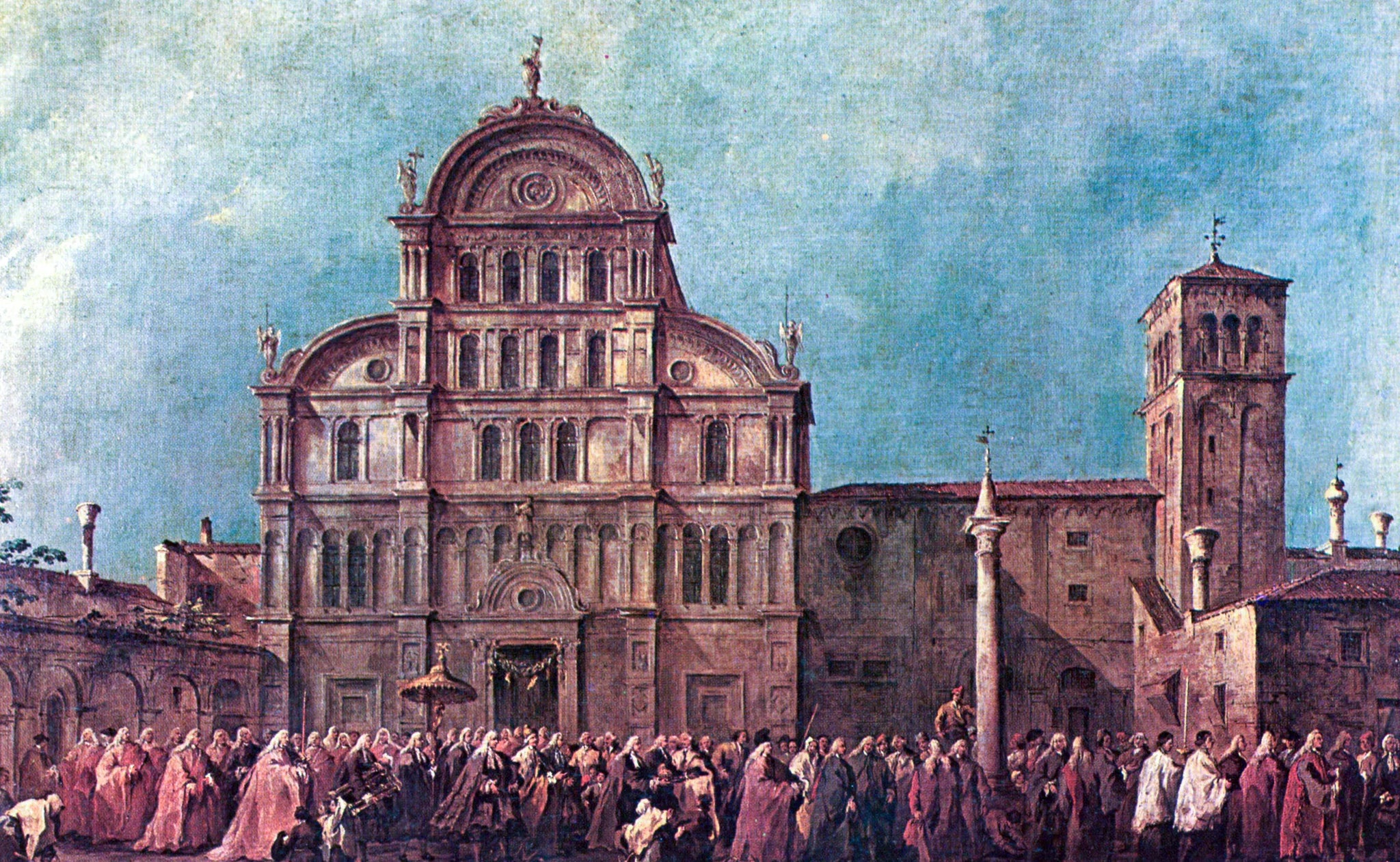 La Procession du doge de Venise à San Zaccaria - Francesco Guardi image 1 copie de tableau peinte à la main