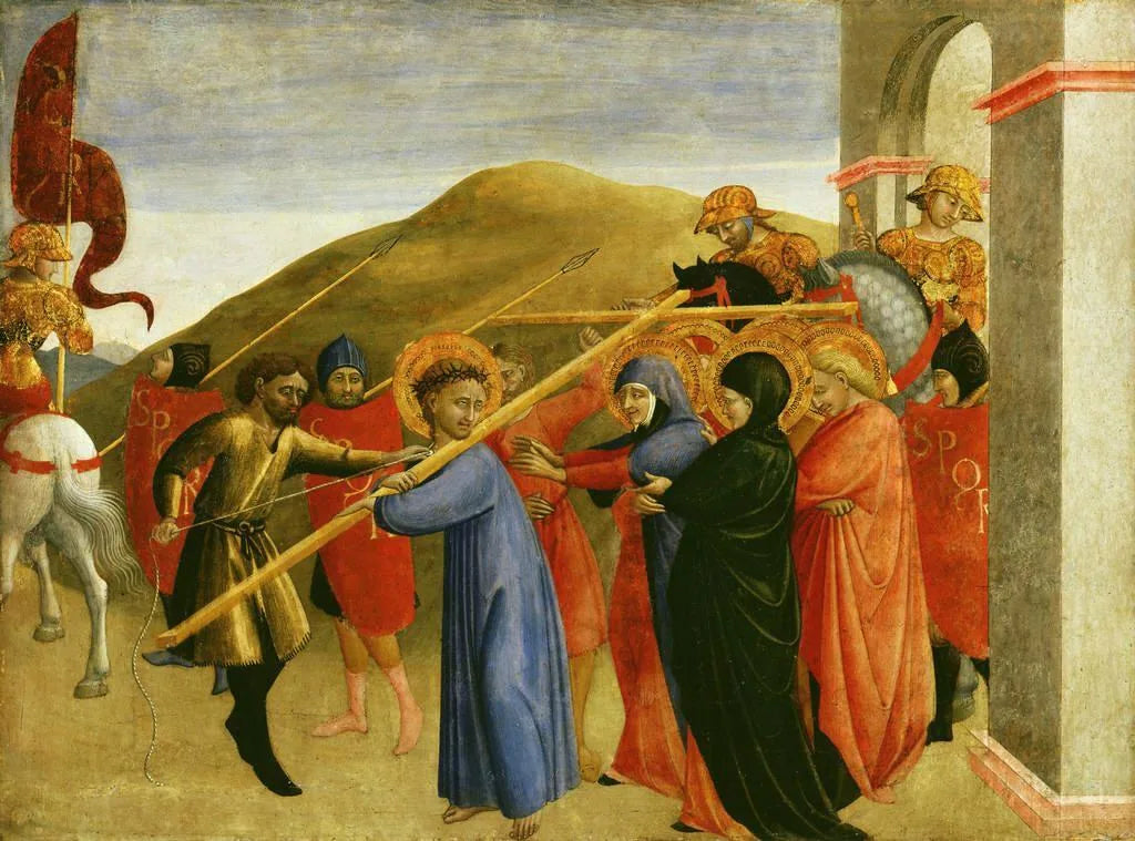 La procession vers le Calvaire - Sassetta image 1 reproduction artisanale de tableau