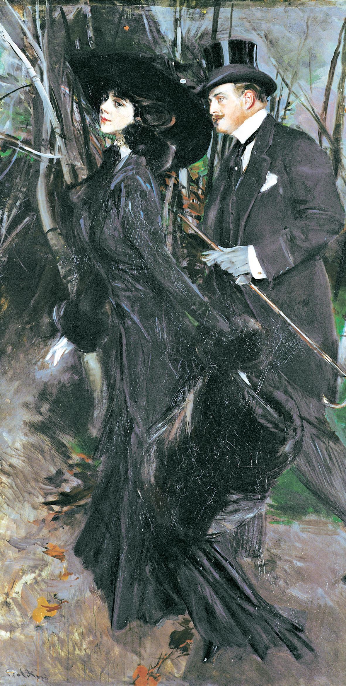 La Promenade au bois - Giovanni Boldini image 1 copie de tableau peinte à la main