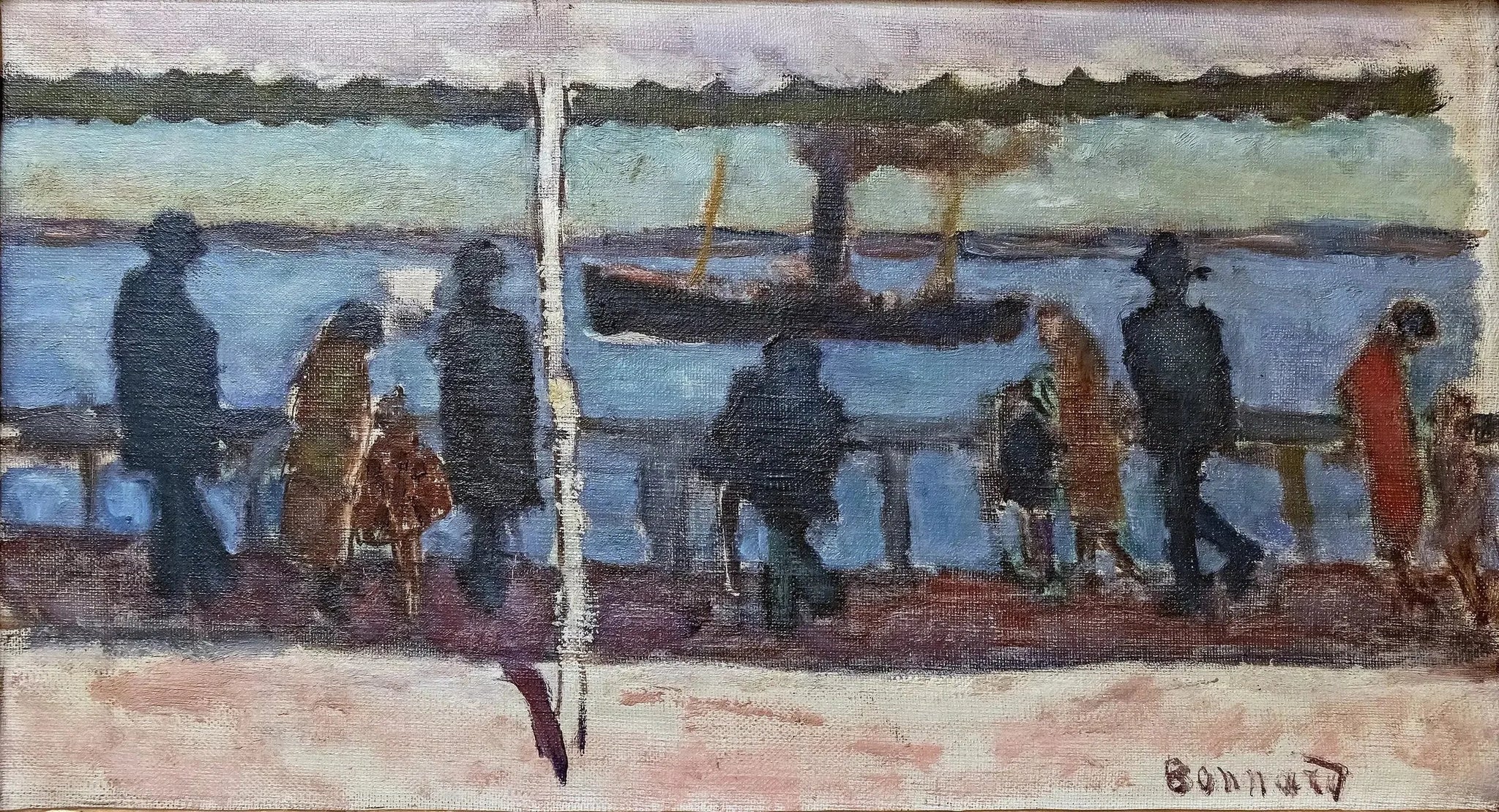 La Promenade au bord de la rivière - Pierre Bonnard image 1 reproduction artisanale de tableau