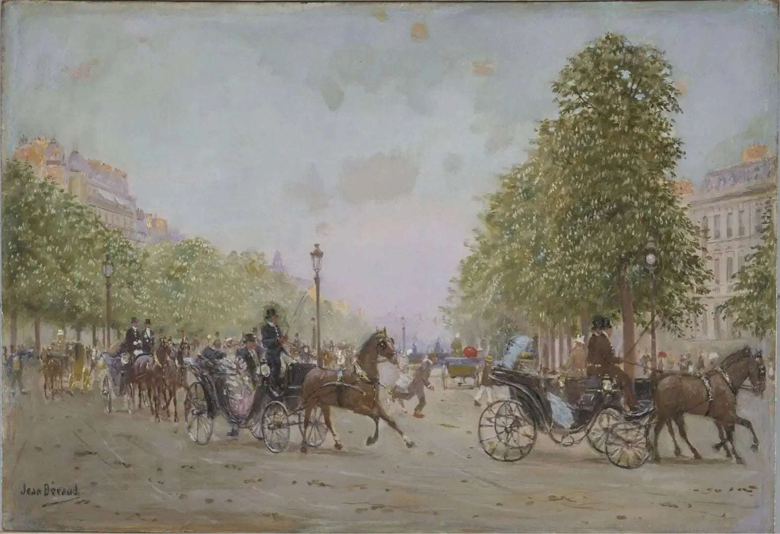 La promenade aux Champs-Elysées - Jean Béraud image 1 tableau peint à l’huile sur toile