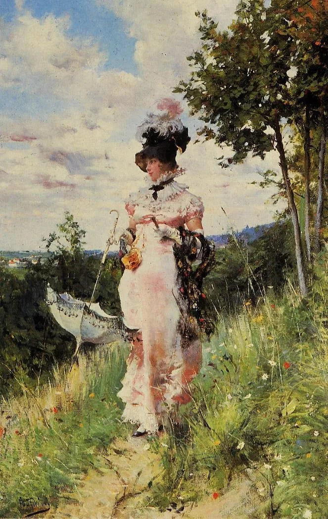 La promenade d'été - Giovanni Boldini image 1 tableau peint à l’huile sur toile