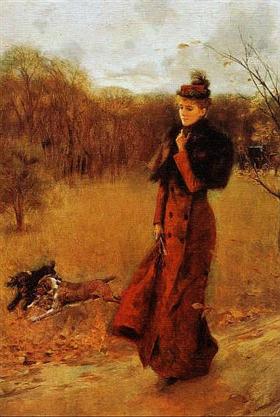 La promenade dans le parc - Giovanni Boldini image 1 copie de tableau peinte à la main