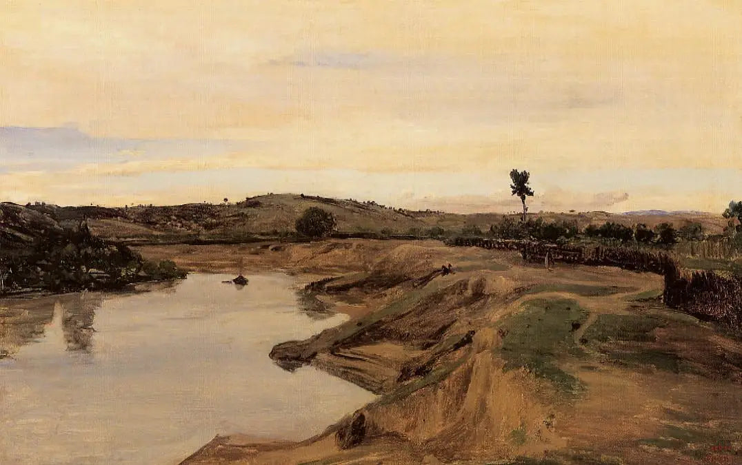 La Promenade de Poussin, campagne de Rome - Jean-Baptiste Camille Corot image 1 reproduction de peinture à l’huile