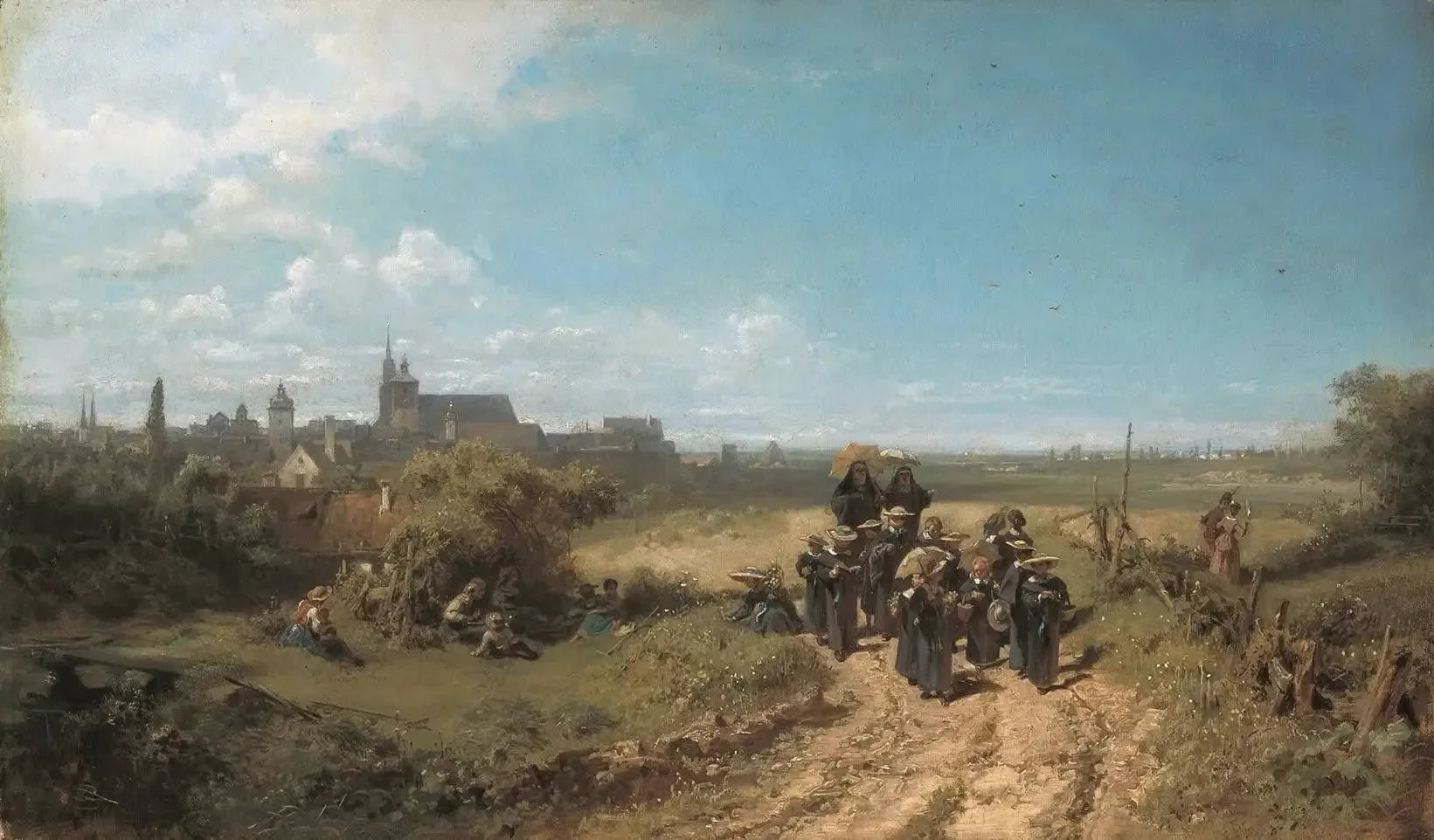 La promenade du couvent - Carl Spitzweg image 1 reproduction artisanale de tableau