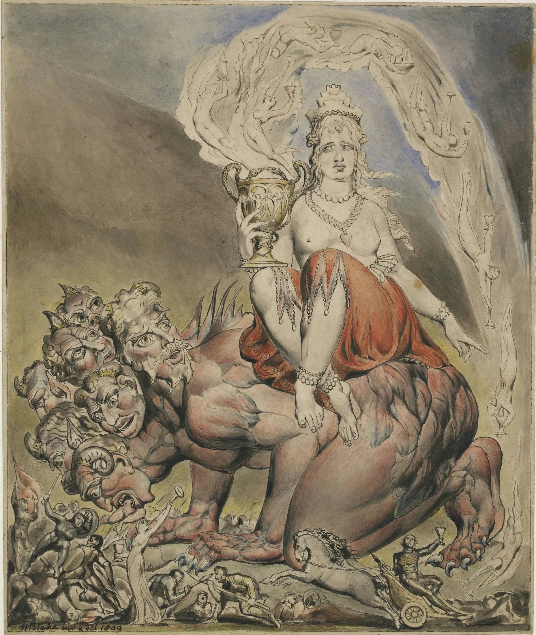 La Prostituée de Babylone - William Blake image 1 reproduction artisanale de tableau