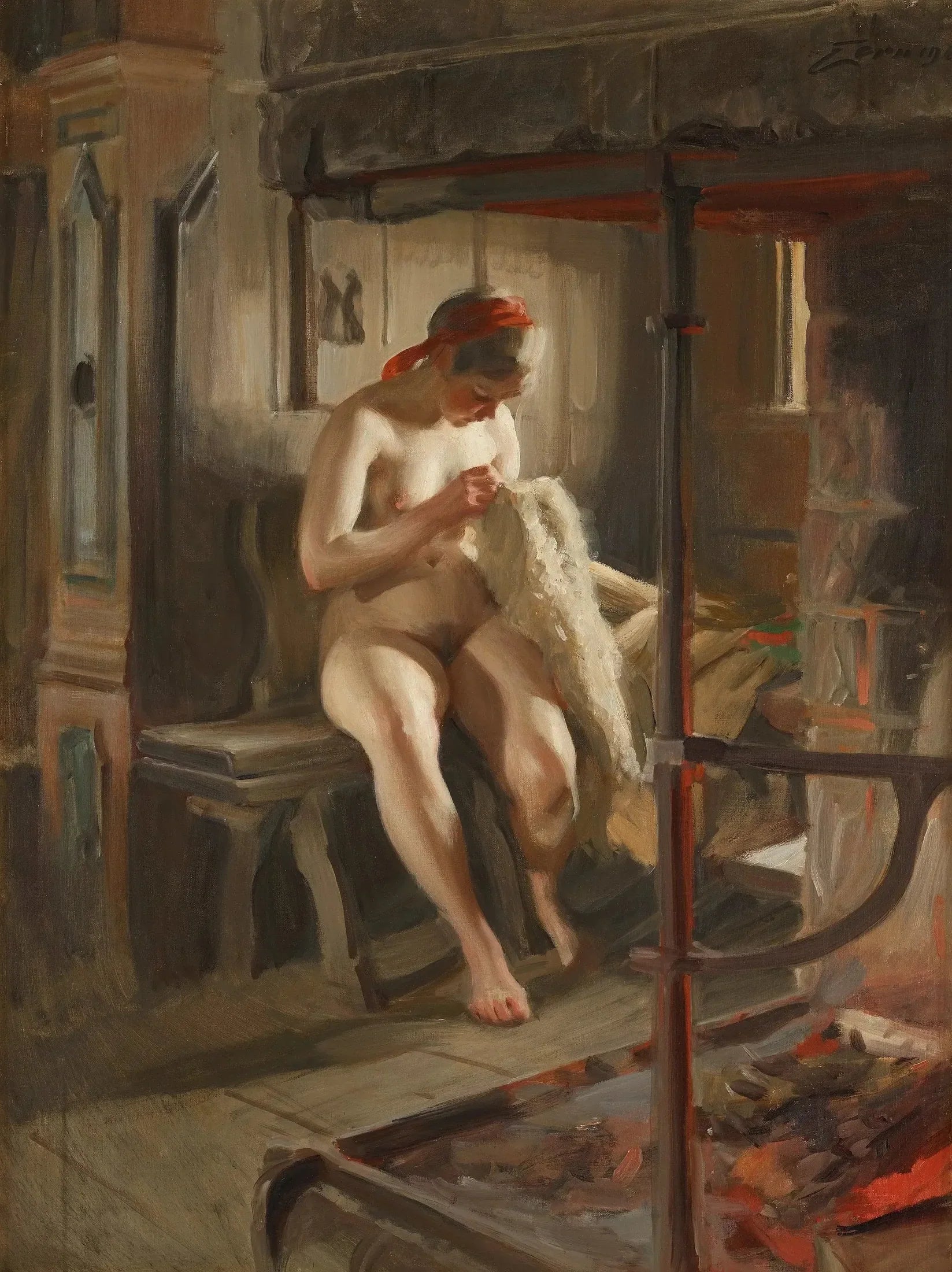 La Puce - Anders Zorn image 1 reproduction de peinture à l’huile