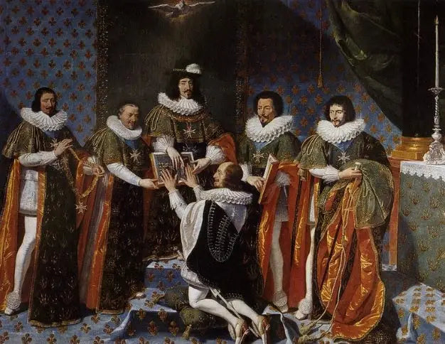 La Réception du Duc de Longueville dans l'ordre du Saint-Esprit par le Roi Louis XIII en 1633 - Philippe de Champaigne image 1 reproduction de peinture à l’huile