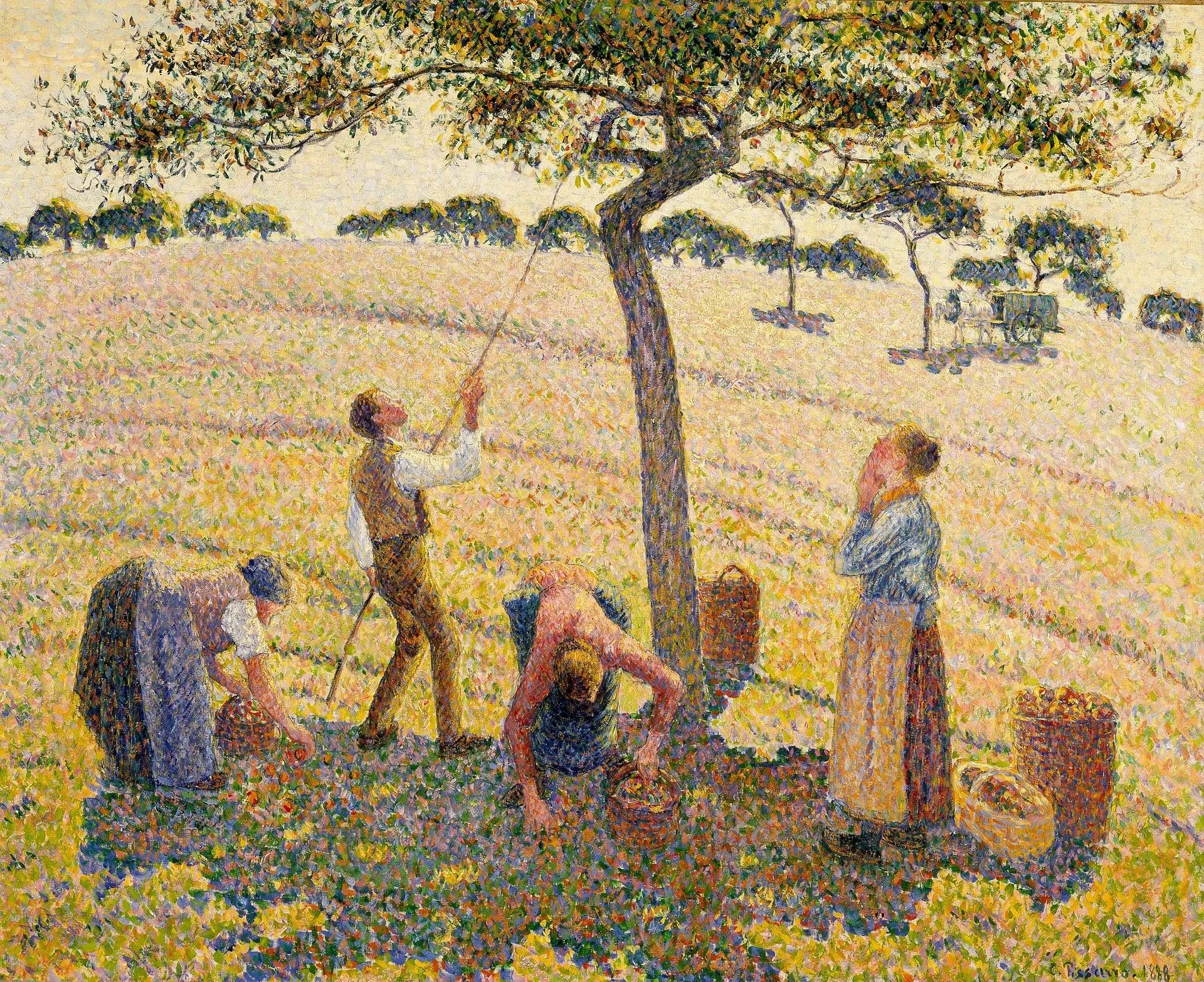 La récolte des pommes à Éragny - Camille Pissarro image 1 copie peinte à la main à l’huile