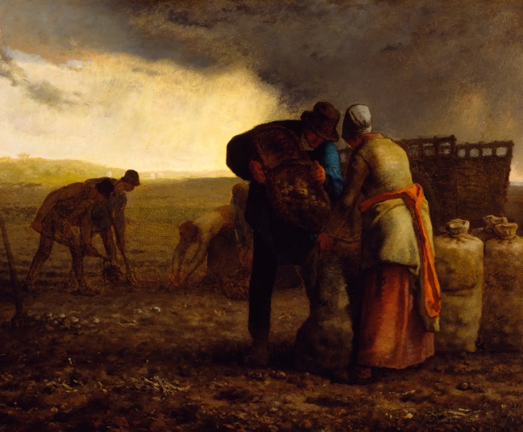 La Récolte des pommes de terre - Jean-François Millet image 1 tableau peint à l’huile sur toile