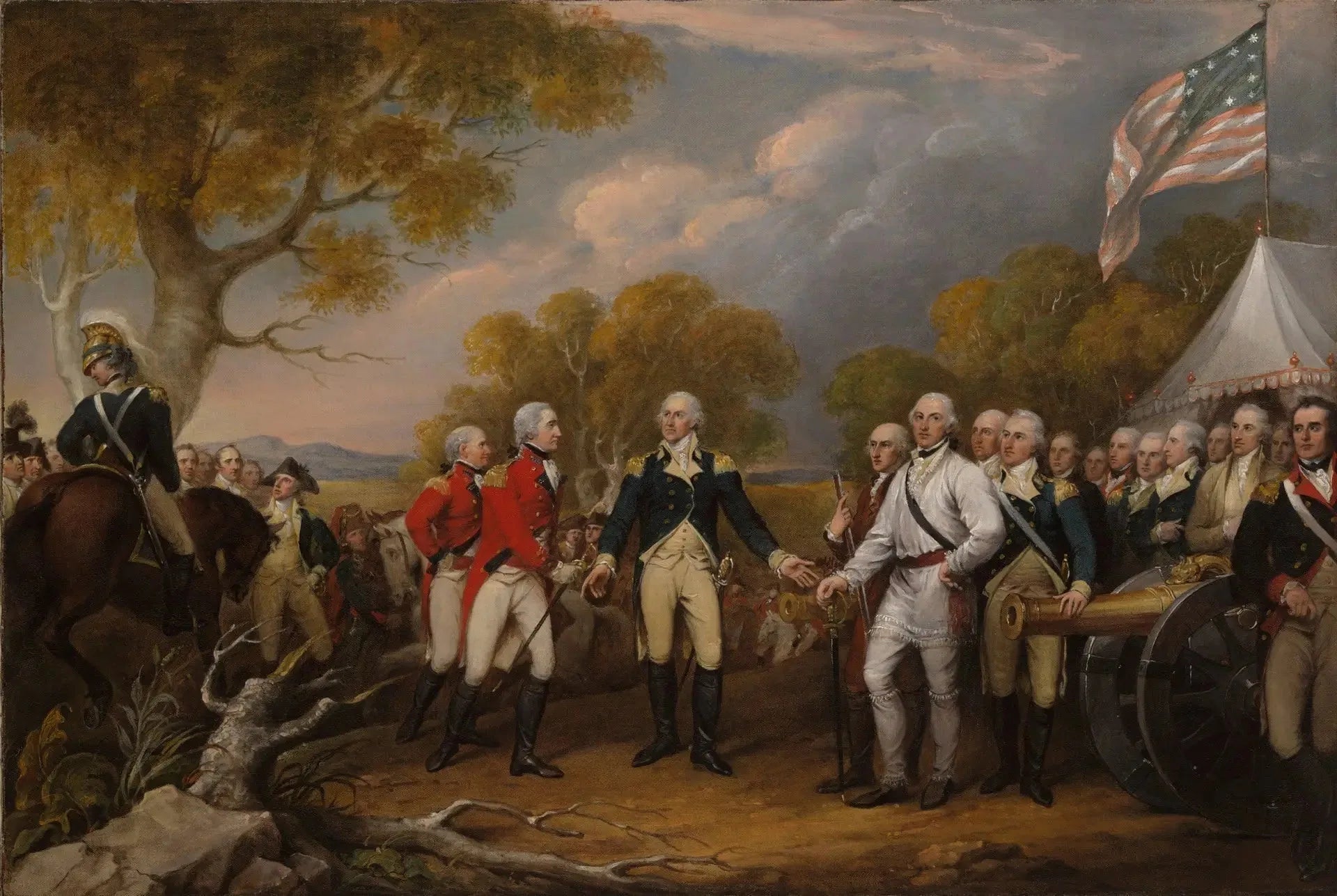 La reddition du général Burgoyne à Saratoga, le 16 octobre 1777 - John Trumbull image 1 reproduction artisanale de tableau