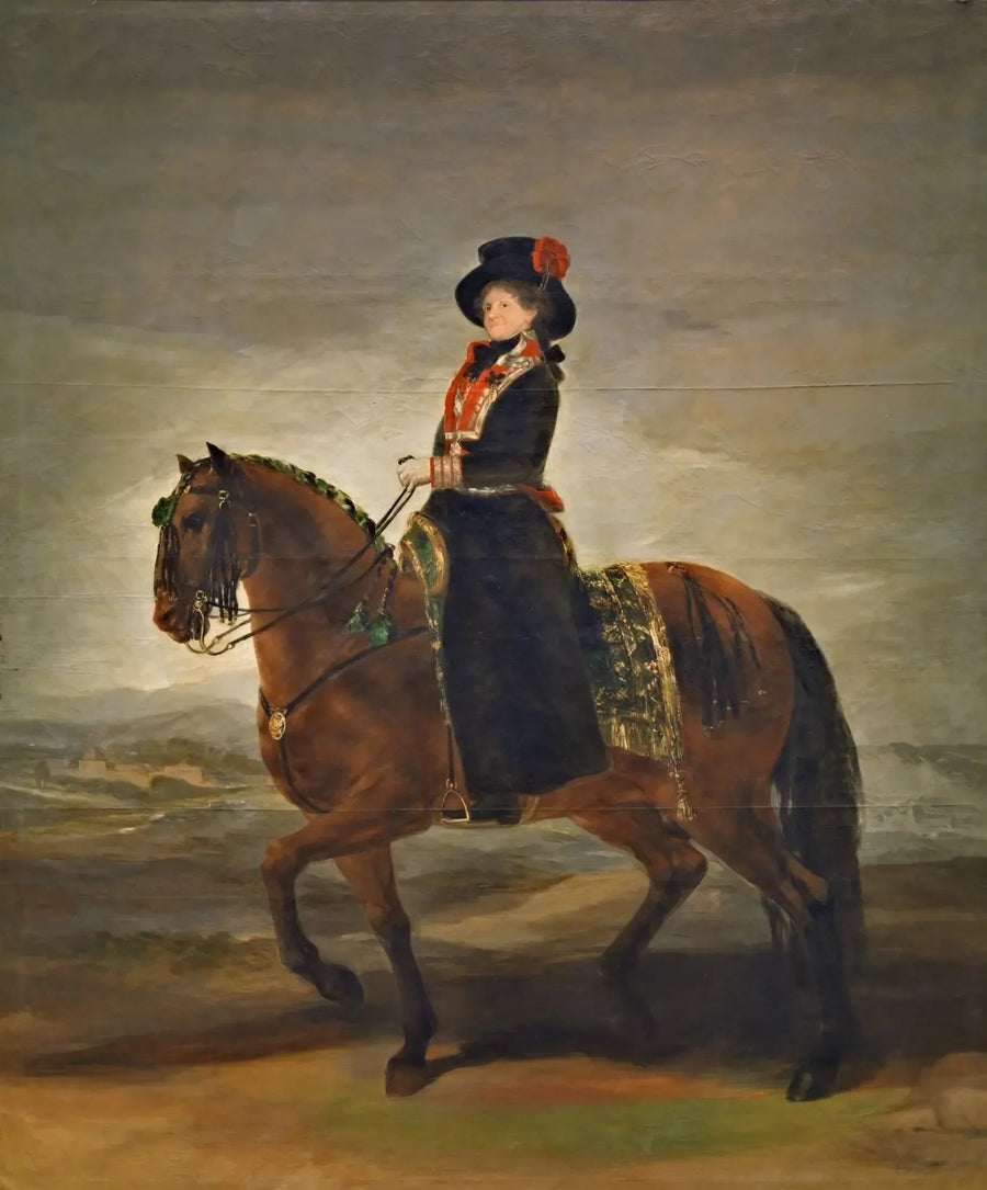 La reine María Luisa à cheval - Francisco de Goya