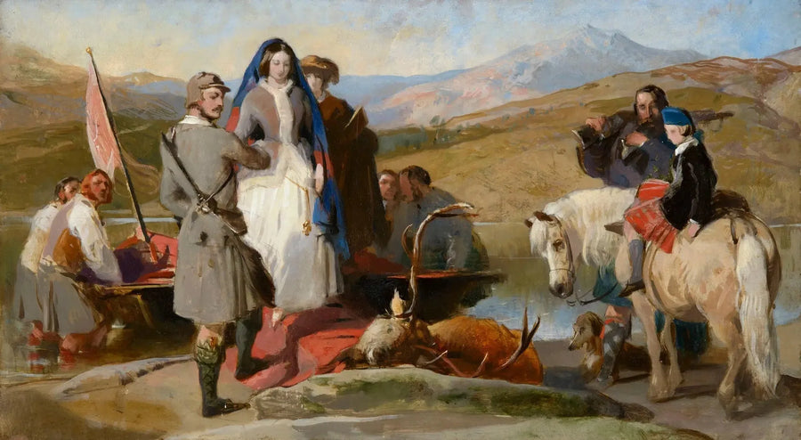 La reine Victoria débarque au Loch Muick - Edwin Henry Landseer