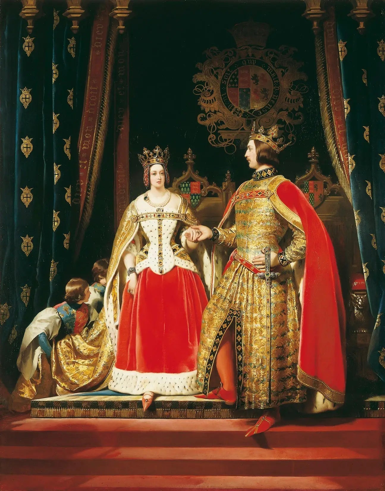 La reine Victoria et le prince Albert au Bal costumé du 12 mai 1842 - Edwin Henry Landseer image 1 reproduction d’œuvre d’art à l’huile