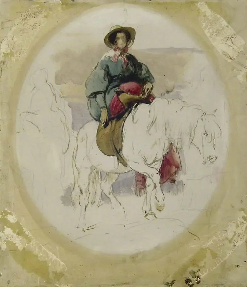 La reine Victoria sur un poney des Highlands - Edwin Henry Landseer