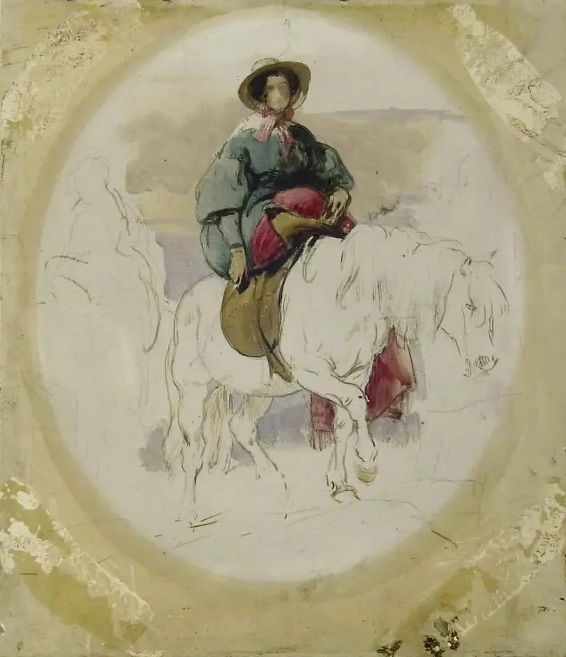La reine Victoria sur un poney des Highlands - Edwin Henry Landseer