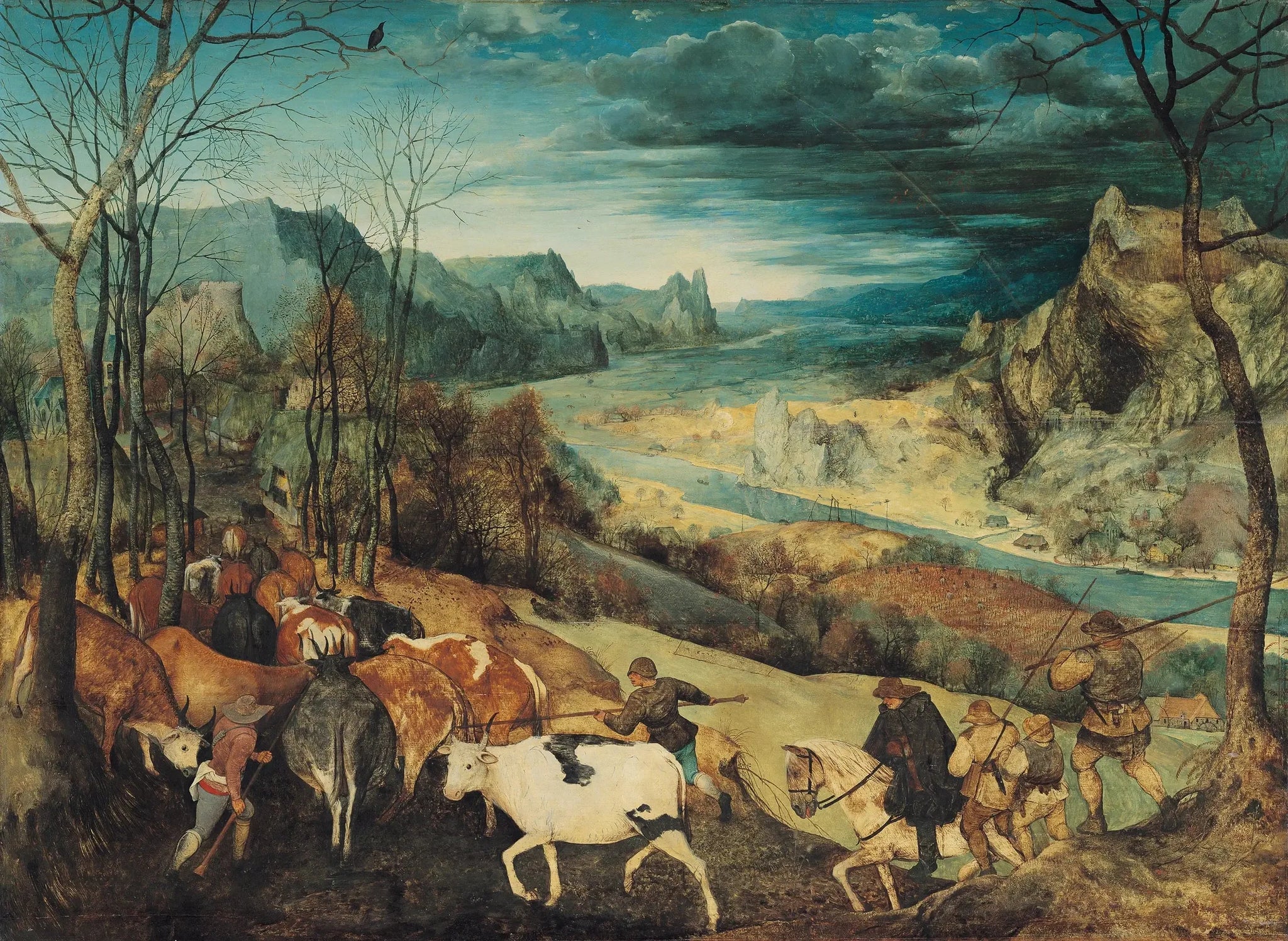 La Rentrée des troupeaux - Pieter Brueghel the Elder image 1 copie de tableau peinte à la main