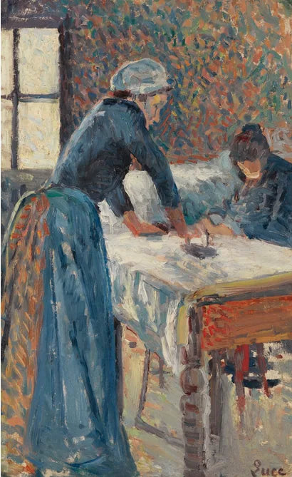 La repasseuse - Maximilien Luce image 1 copie peinte à la main à l’huile