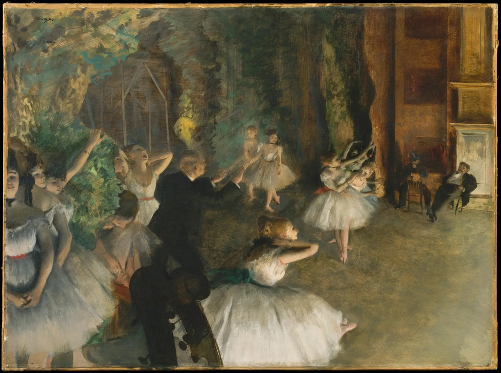 La répétition du ballet sur scène - Edgar Degas image 2 reproduction artisanale de tableau