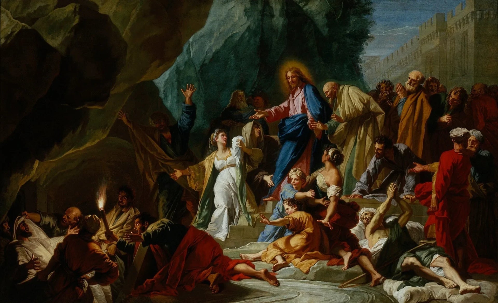 La Résurrection de Lazare - Jean-Baptiste Jouvenet image 1 reproduction artisanale de tableau