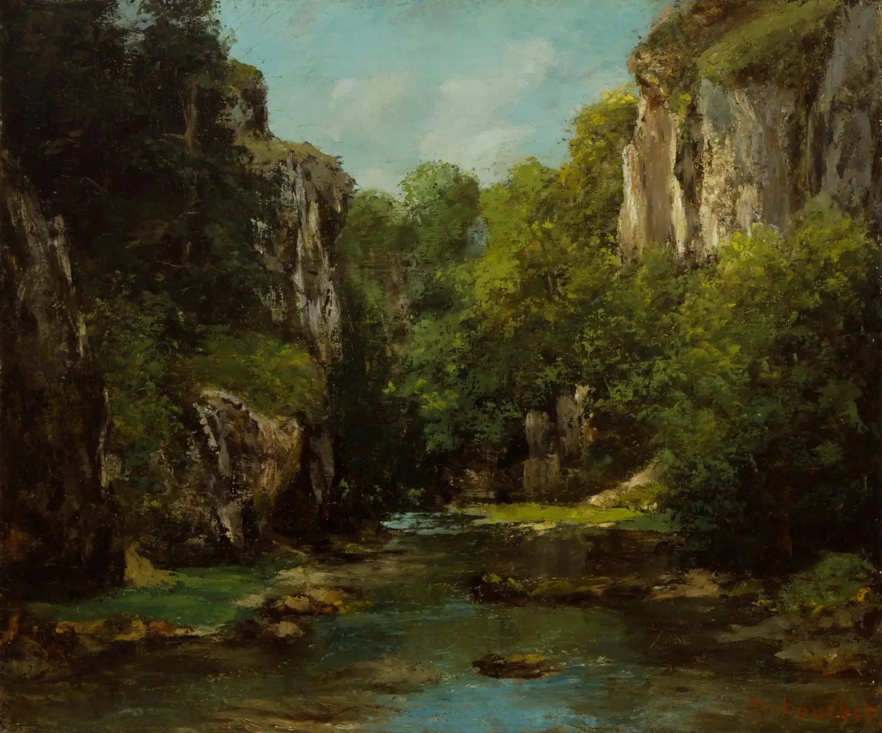 La rivière des puits-noirs - Gustave Courbet image 1 tableau peint à l’huile sur toile
