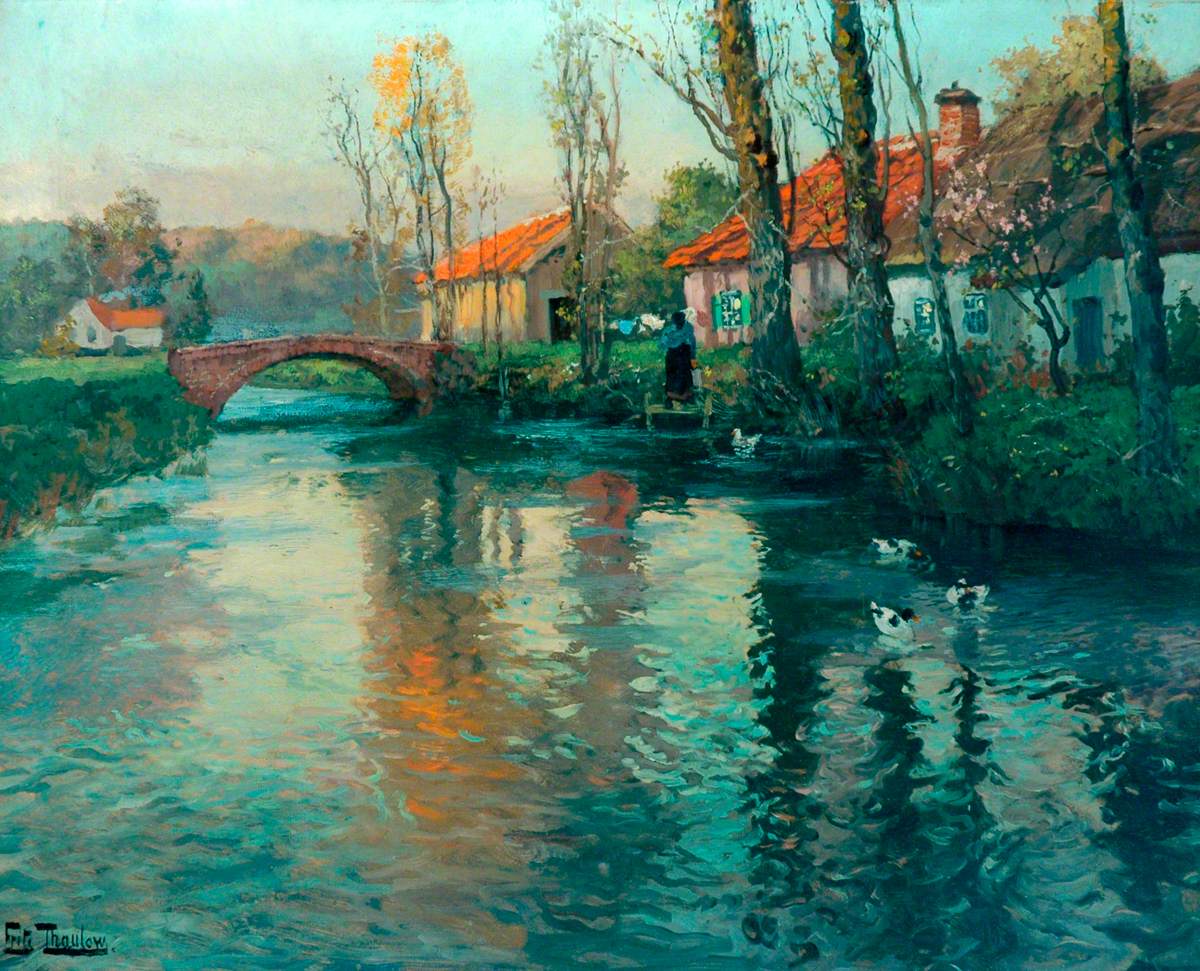 La rivière - Frits Thaulow image 1 reproduction de peinture à l’huile