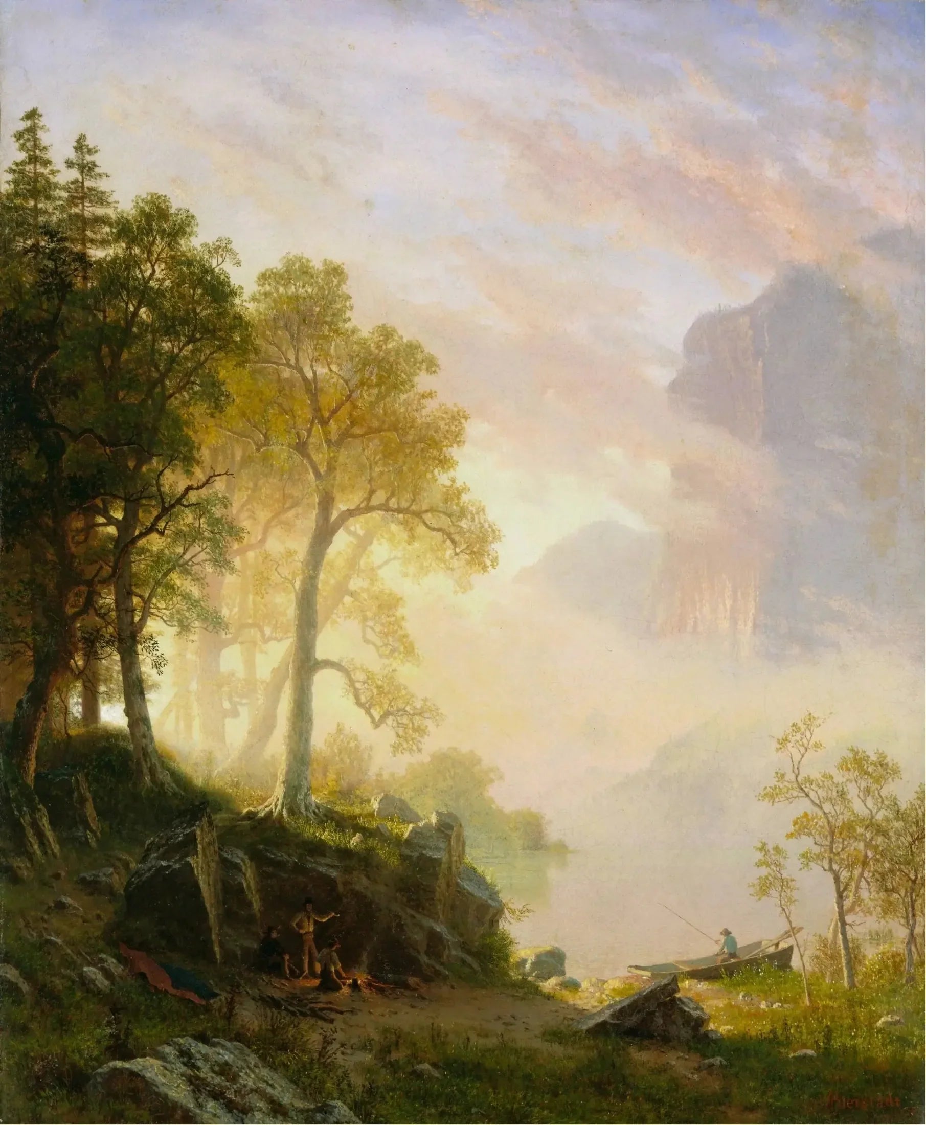 La rivière Merced à Yosemite - Albert Bierstadt image 1 reproduction de peinture à l’huile