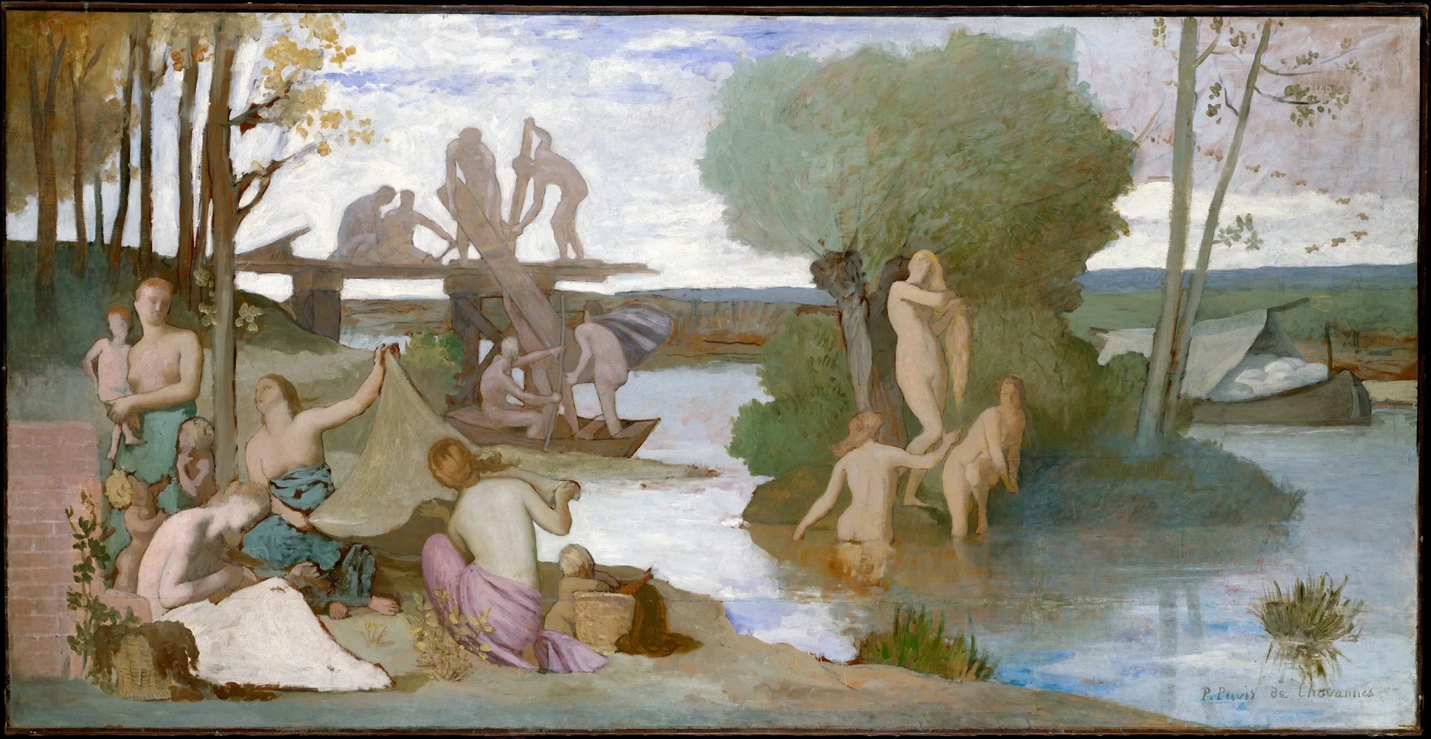 La rivière - Pierre Puvis de Chavannes image 1 tableau peint à l’huile sur toile