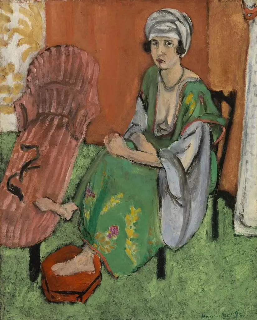La Robe verte - Henri Matisse image 1 copie peinte à la main à l’huile