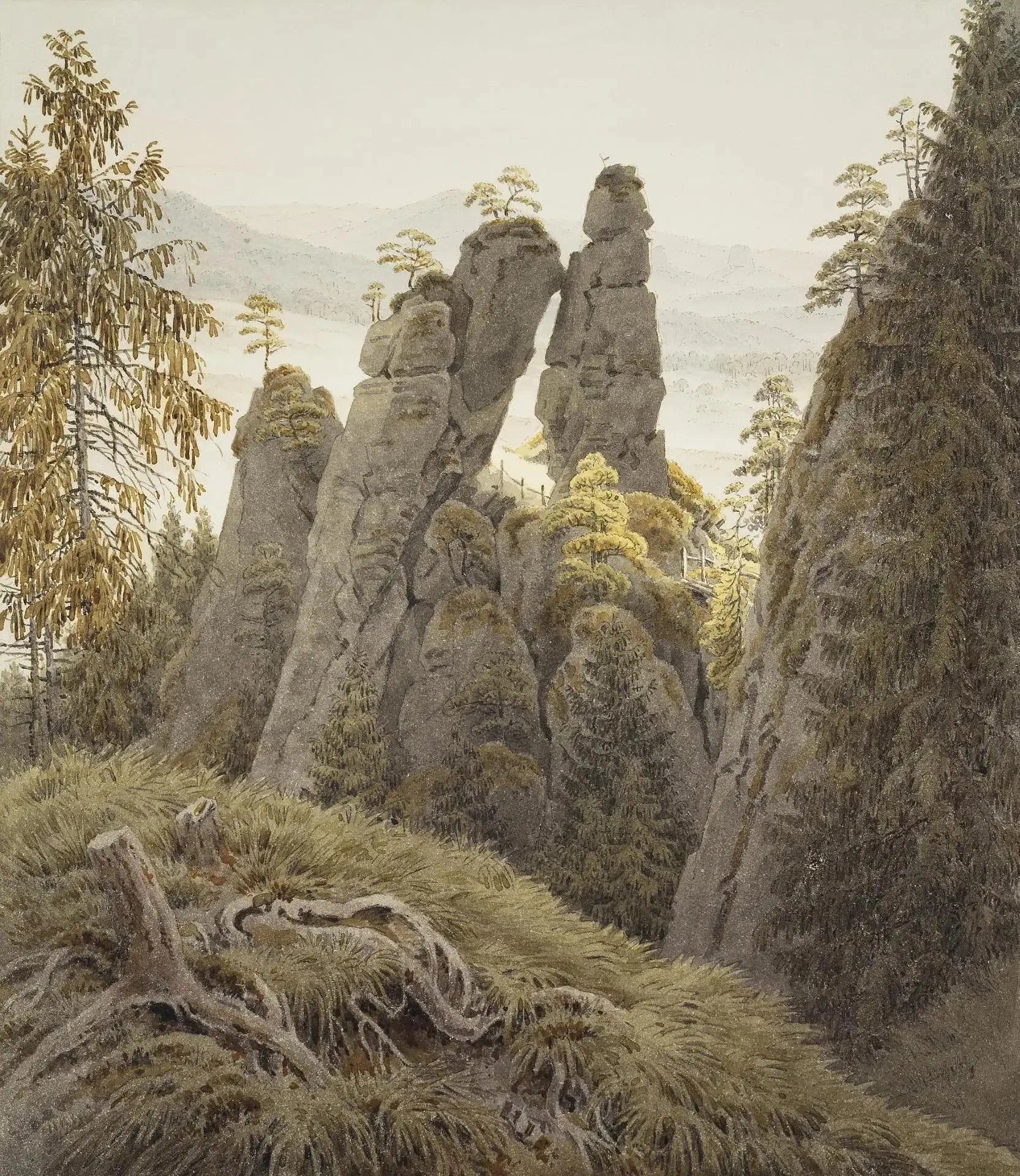 La roche porte en Neurathen - Caspar David Friedrich image 1 tableau peint à l’huile sur toile