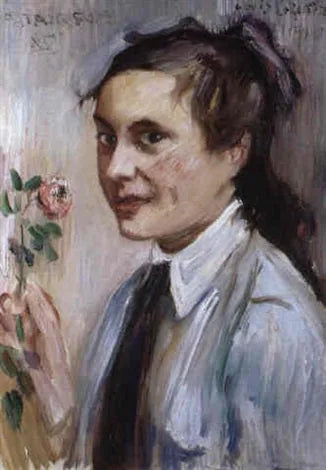 La Rose – Portrait de Lucie Mainzer - Lovis Corinth image 1 reproduction artisanale de tableau