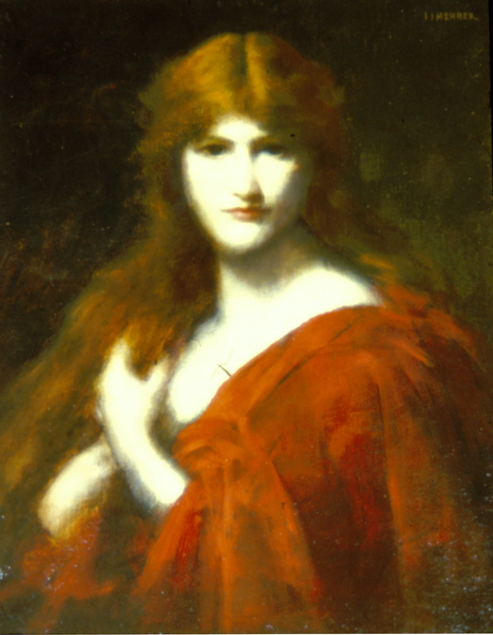 La rousse - Jean-Jacques Henner image 1 copie de tableau peinte à la main