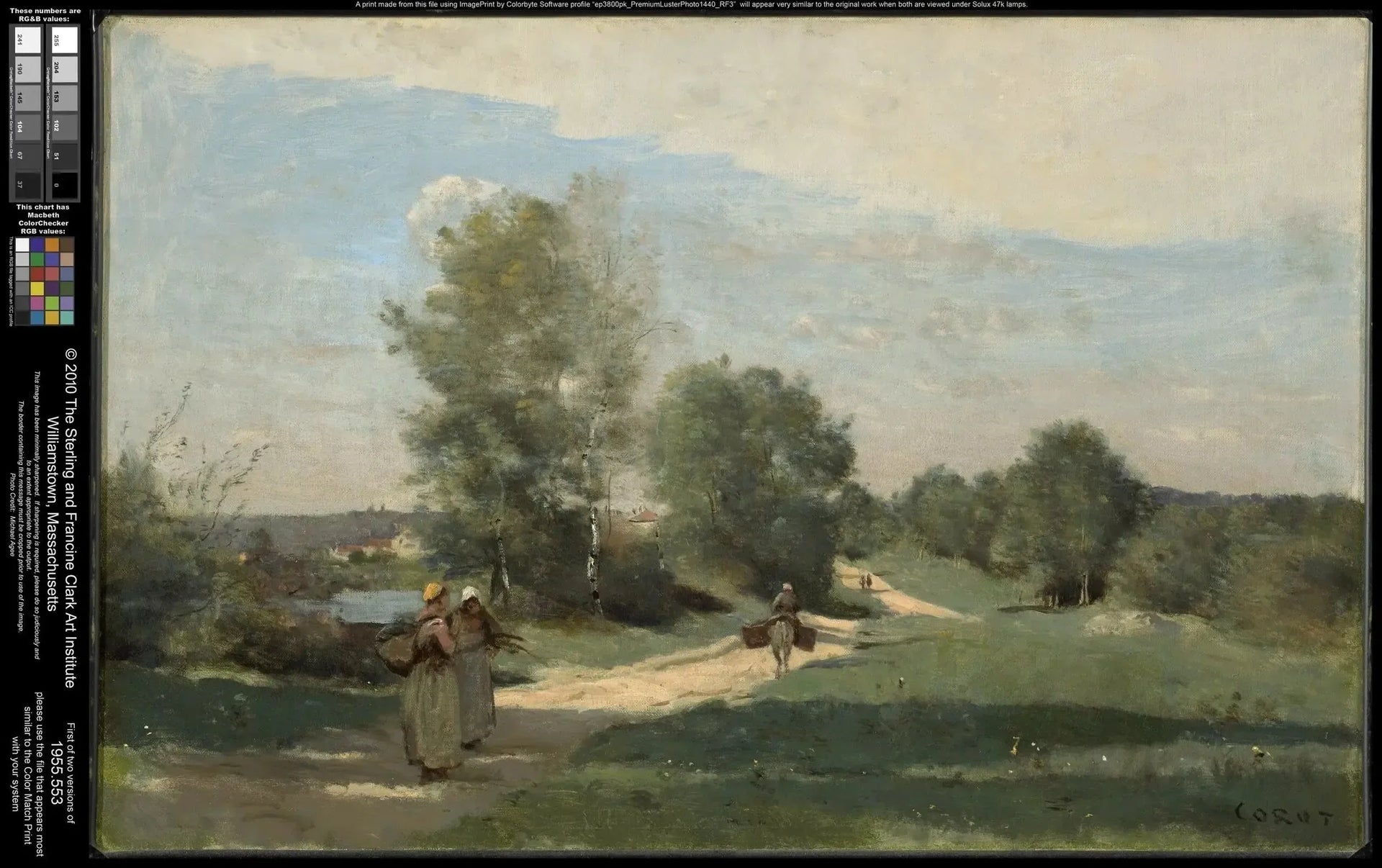 La route au bord de l'eau - Jean-Baptiste Camille Corot image 1 copie de tableau peinte à la main
