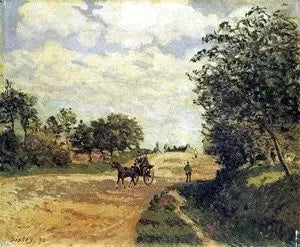 La Route de Mantes à Choisy-le-Roi - Alfred Sisley image 1 copie de tableau peinte à la main