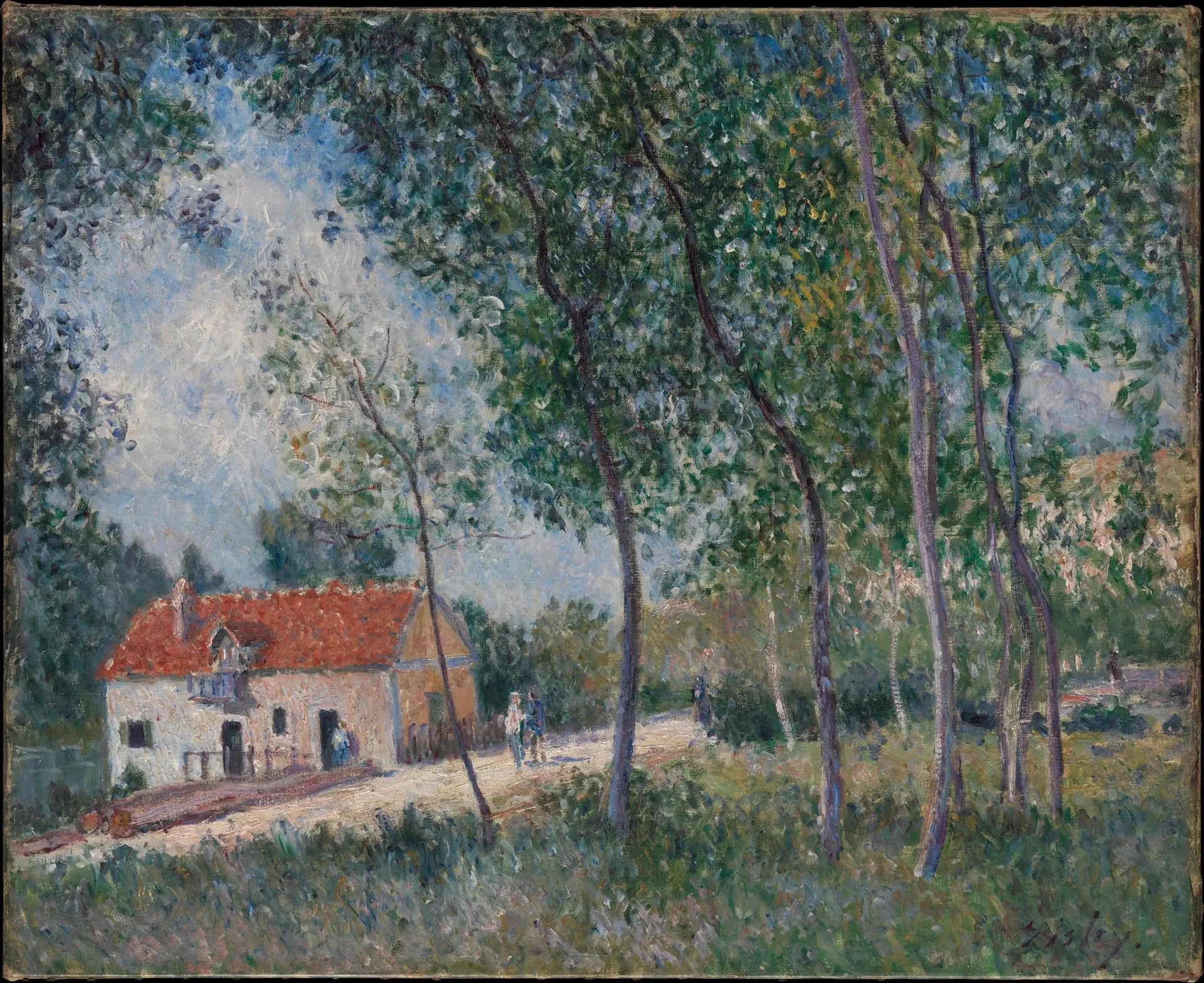La route de Moret à Saint-Mammès - Alfred Sisley image 1 tableau peint à l’huile sur toile