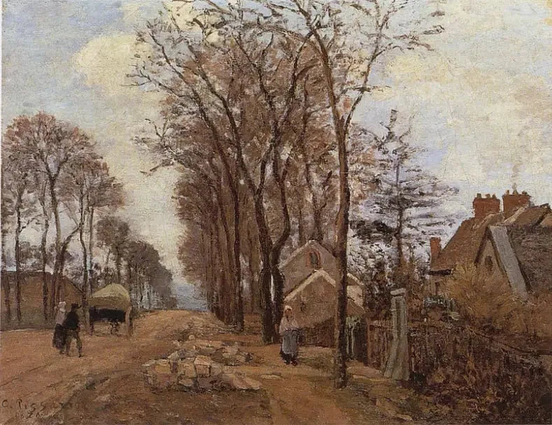 La route de Saint-Germain à Louveciennes - Camille Pissarro image 1 copie peinte à la main à l’huile