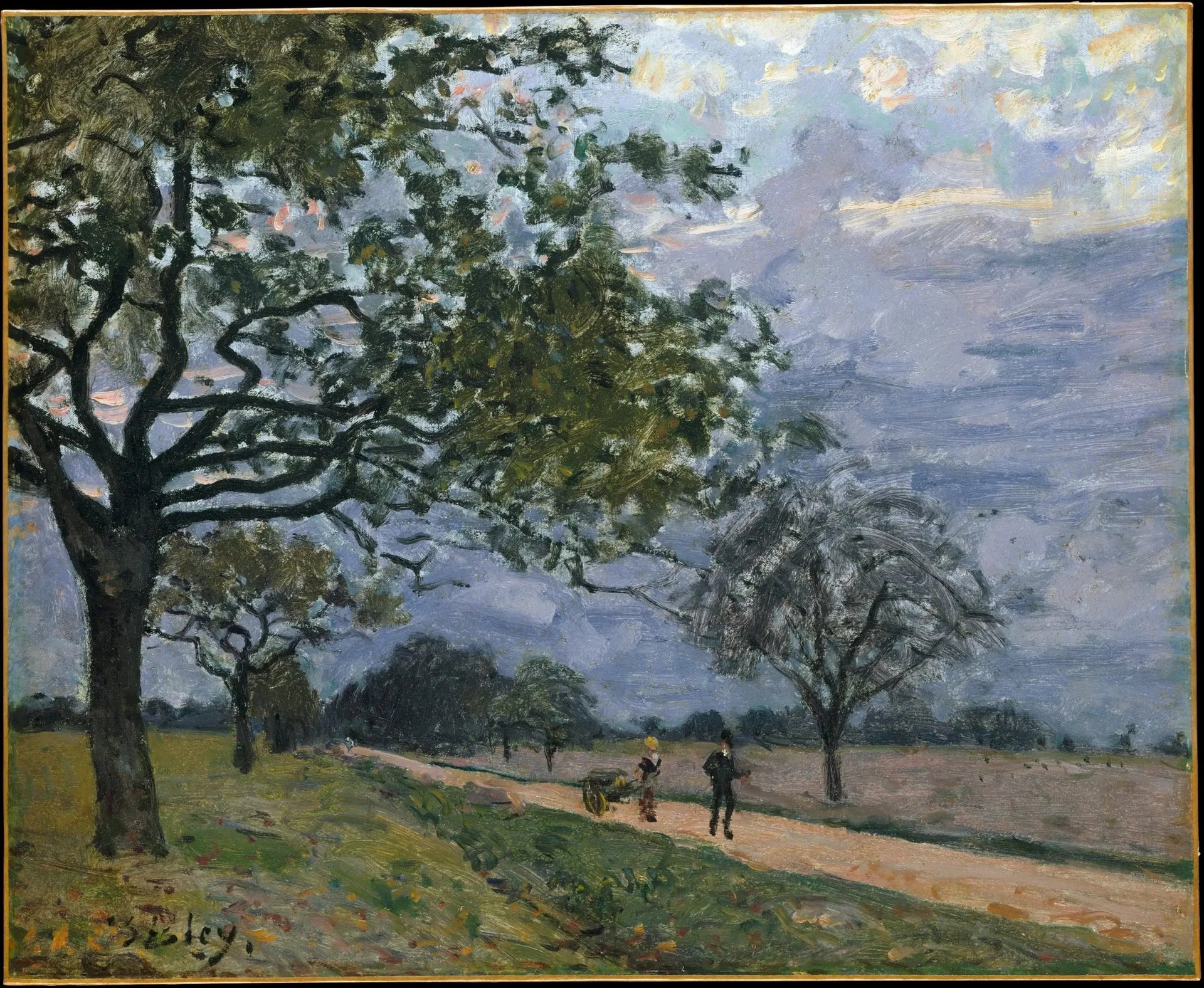 La Route de Versailles à Louveciennes - Alfred Sisley image 1 reproduction artisanale de tableau
