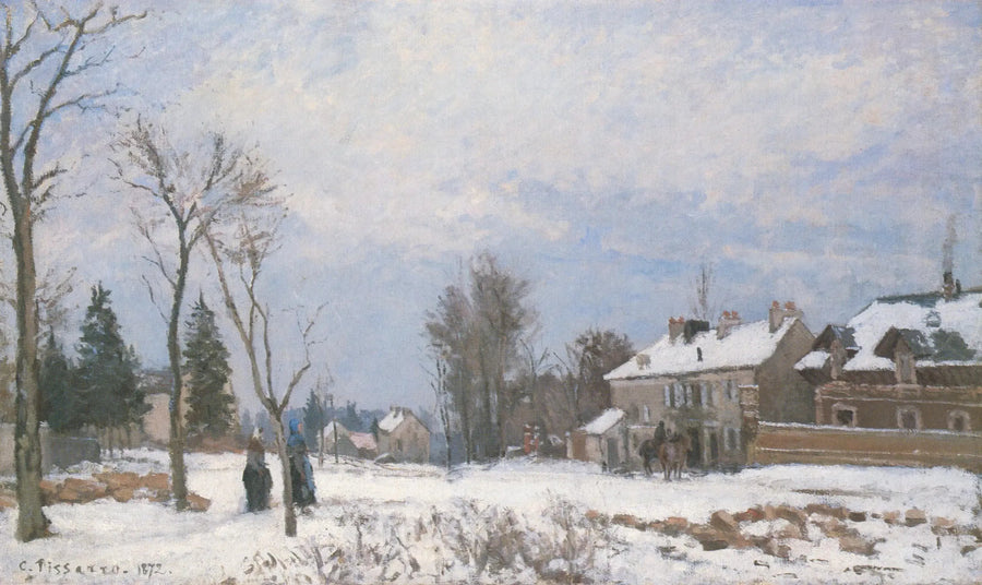 La Route de Versailles à Saint-Germain, Louveciennes, effet de neige - Camille Pissarro