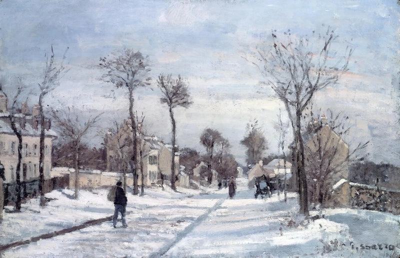 La Route de Versailles, Louveciennes, neige - Camille Pissarro
