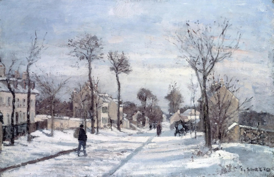 La Route de Versailles, Louveciennes, neige - Camille Pissarro