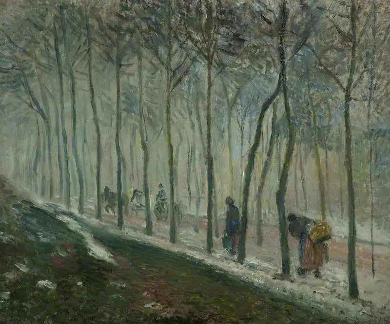 La route, effet de neige - Camille Pissarro
