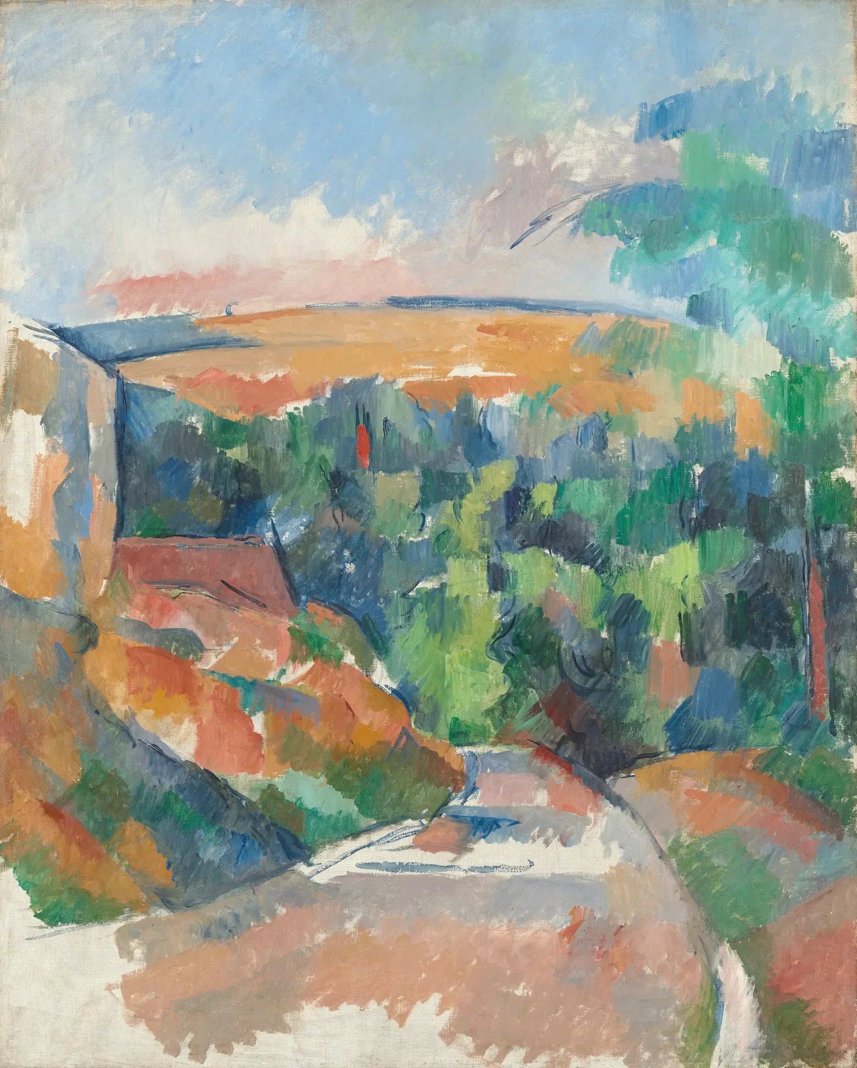 La Route tournante ; Matinée de printemps à Saint-Antonin - Paul Cézanne image 1 reproduction artisanale de tableau