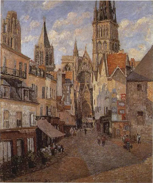 La Rue de l'Épicerie à Rouen, fin d'après-midi - Camille Pissarro