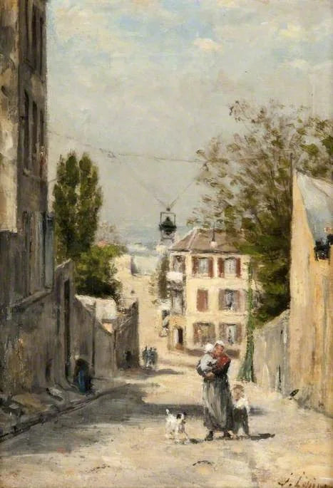 La rue de Norvins, Montmartre - Stanislas Lépine image 1 reproduction de peinture à l’huile