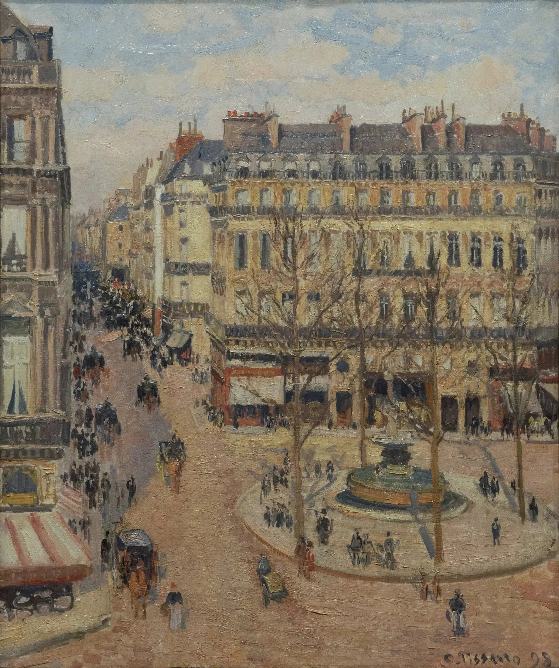 La rue Saint-Honoré, matin, effet de soleil - Camille Pissarro image 1 tableau peint à l’huile sur toile