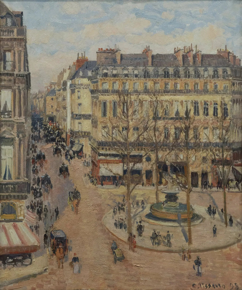La rue Saint-Honoré, matin, effet de soleil - Camille Pissarro