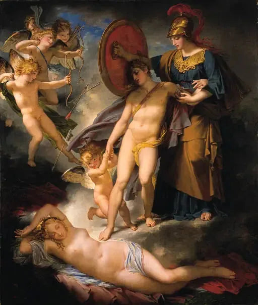 La Sagesse préservant l'Adolescence des traits de l'Amour - Charles Meynier image 1 reproduction d’œuvre d’art à l’huile