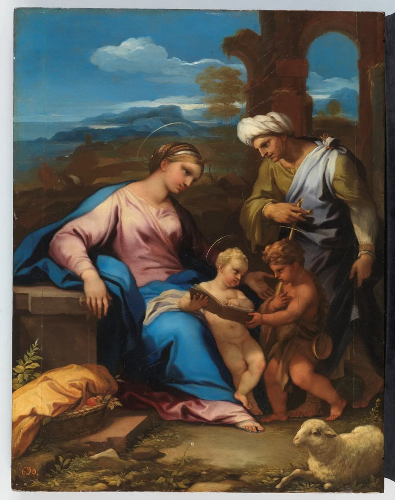 La Sagrada Familia con santa Isabel y san Juanito - Luca Giordano