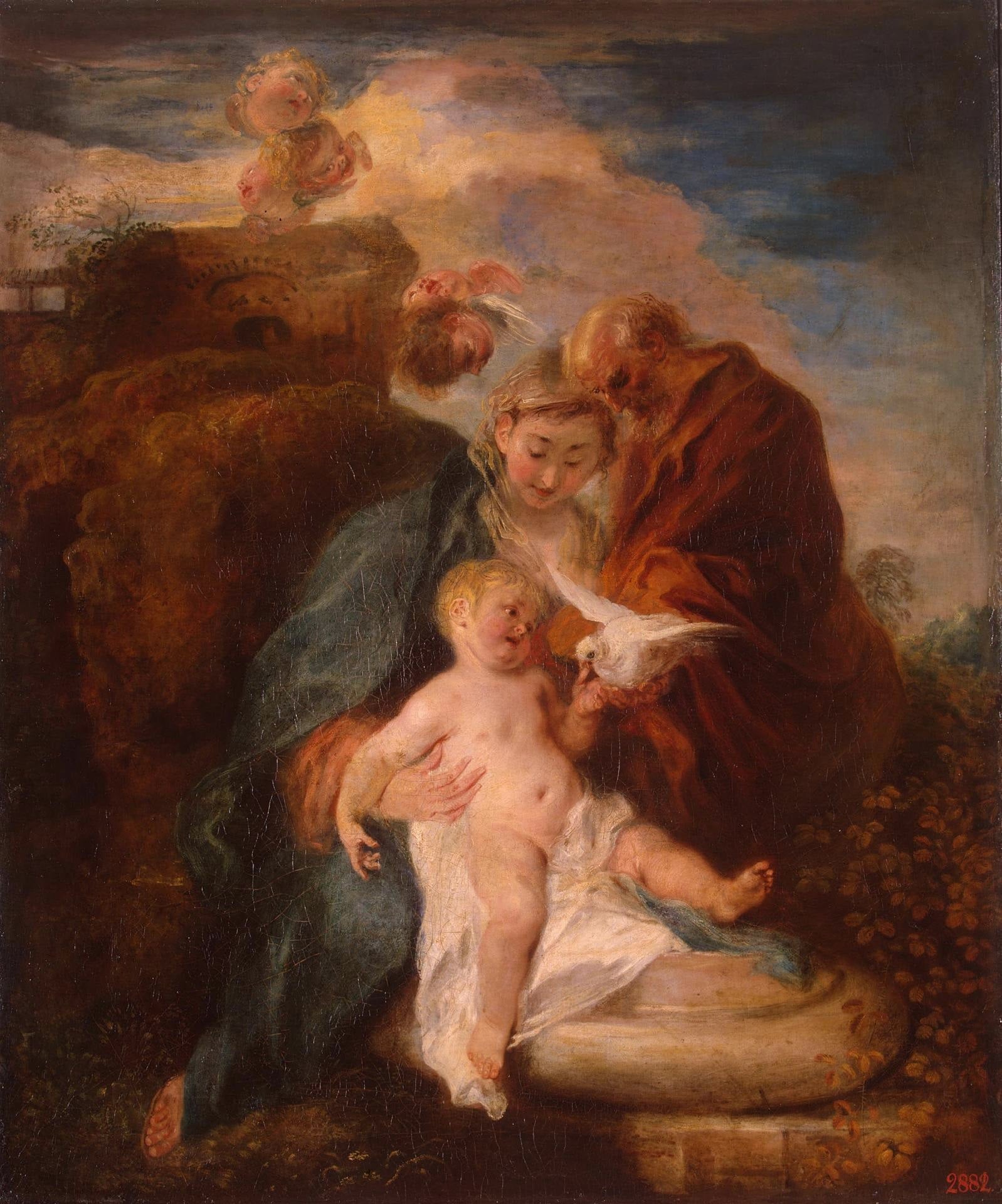 La Sainte Famille - Antoine Watteau image 1 tableau peint à l’huile sur toile