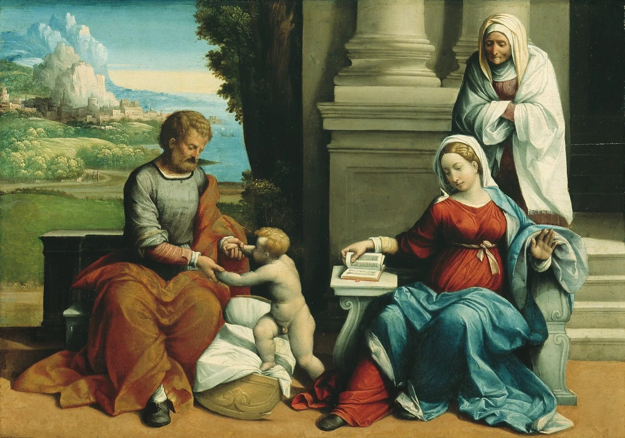 La Sainte Famille avec Sainte Anne - Benvenuto Tisi image 1 copie de tableau peinte à la main